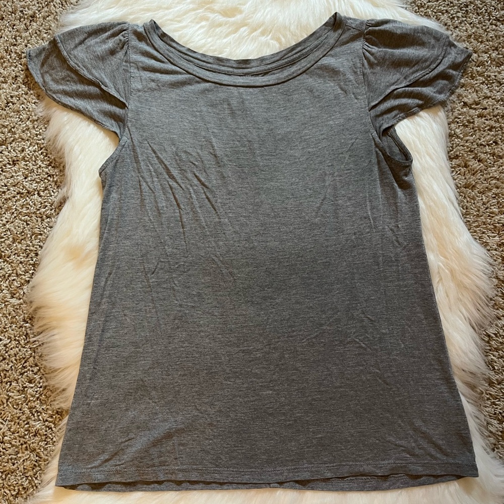 LOFT Short Sleeve Top, Gray size XS